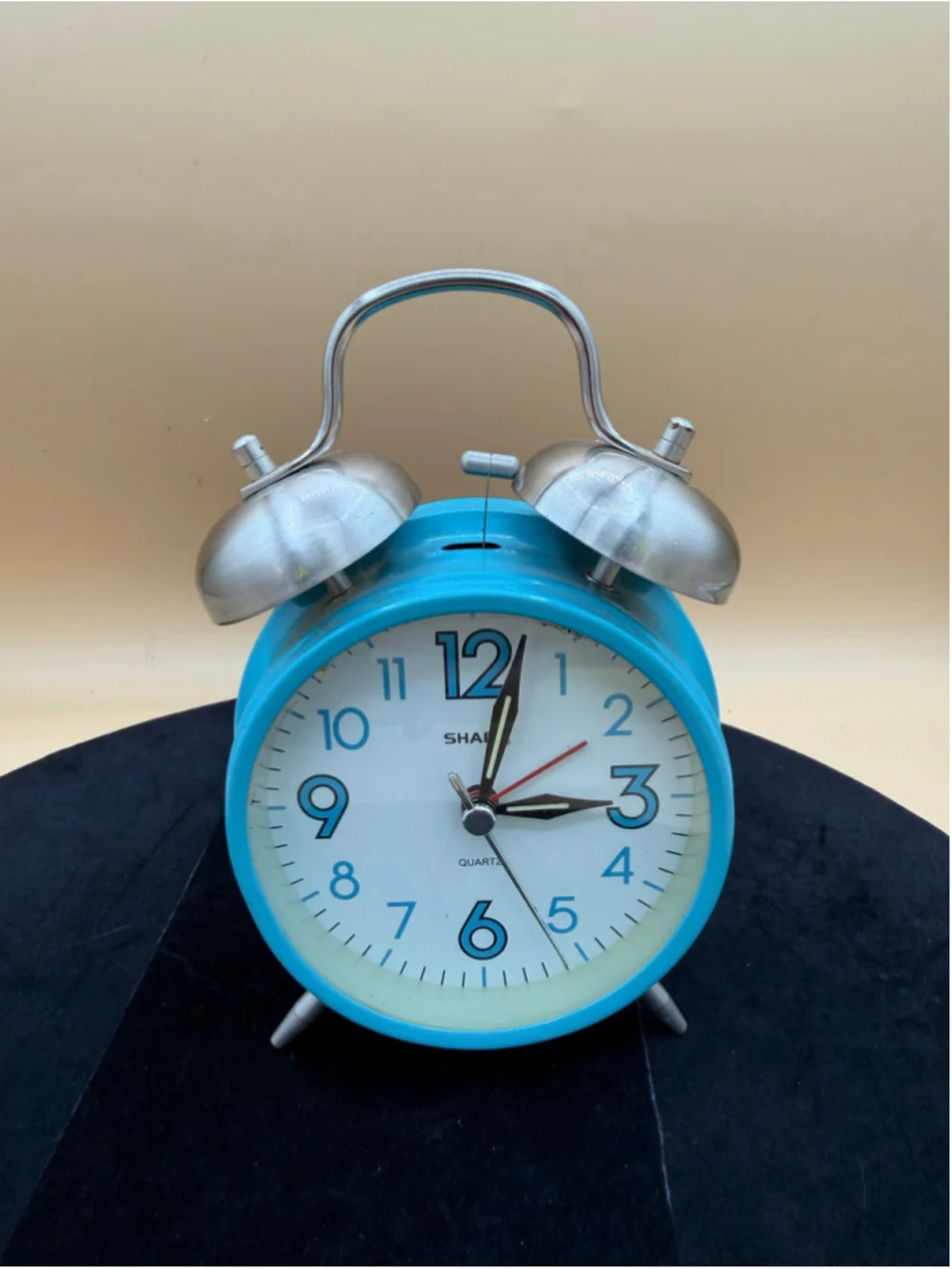 Sharp Analog Quartz Alarm Clock One Size Blue and Silver